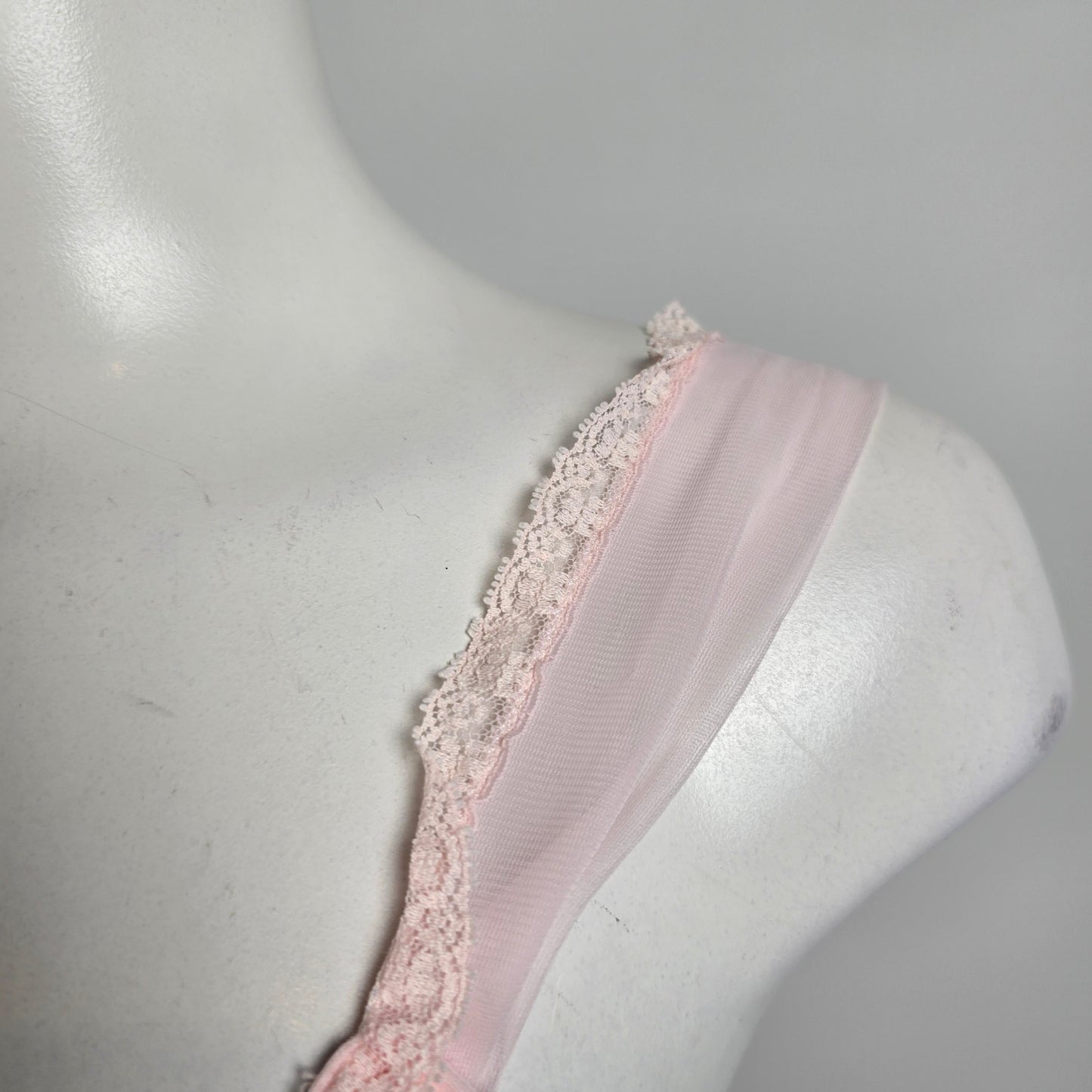 Vintage Blue swan Pink Lingerie Night Gown Slip Dress Size 6