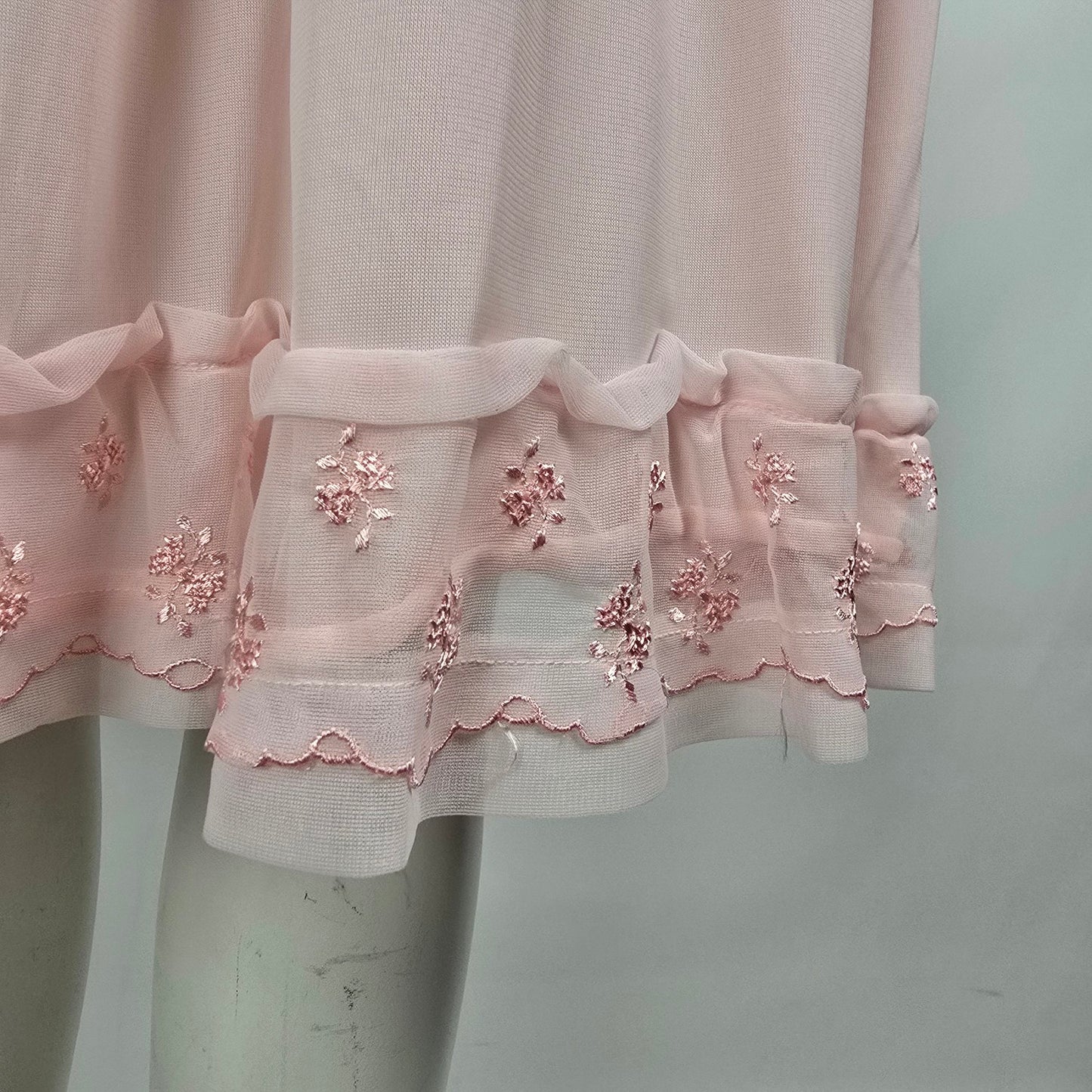 Vintage Blue swan Pink Lingerie Night Gown Slip Dress Size 6