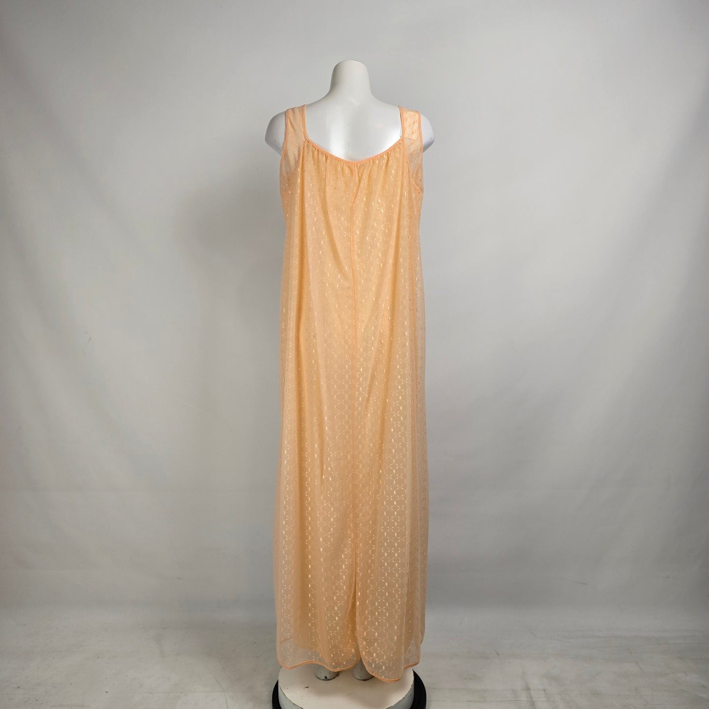 Vintage Peach Lingerie Night Gown & Dressing Jacket Size L/XL