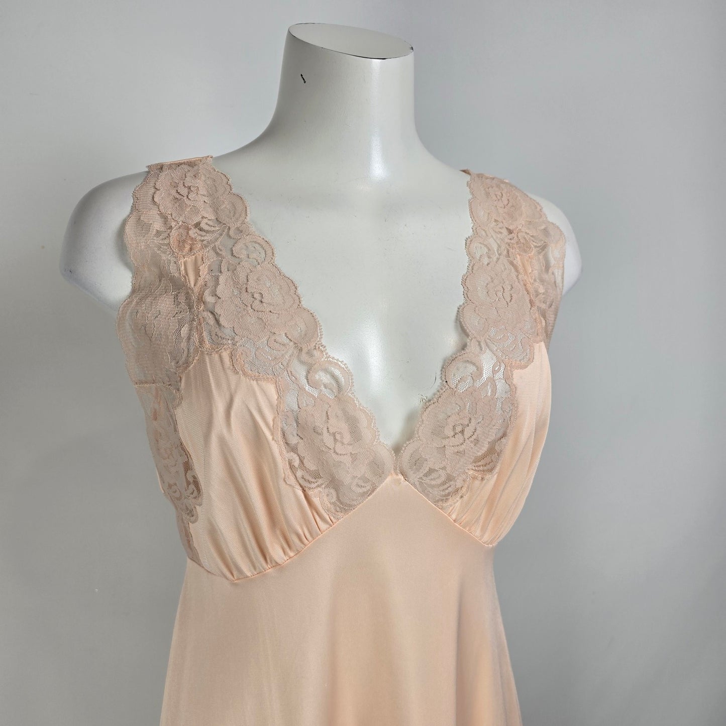 Vintage Pink Lace Lingerie Slip Dress Size M