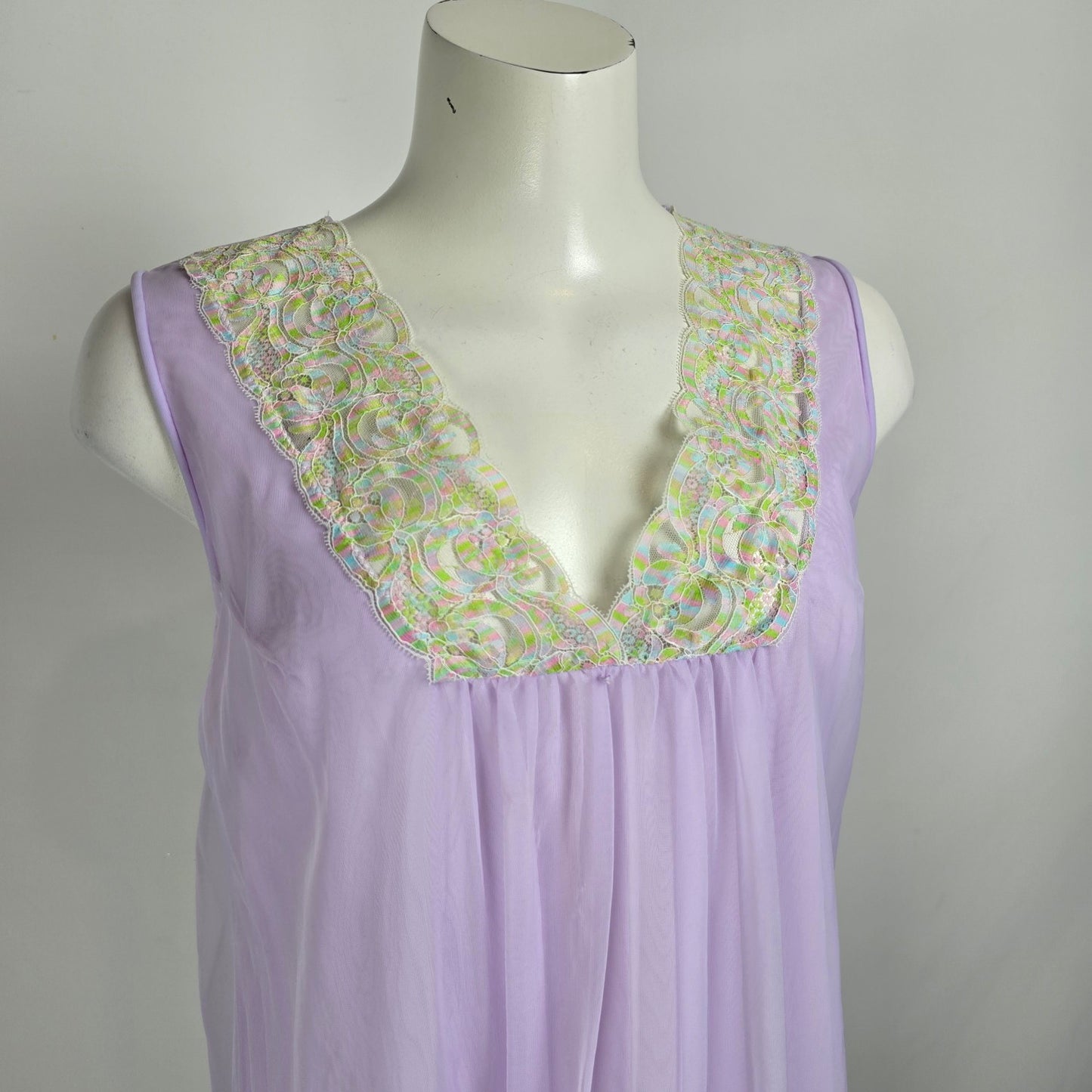 Vintage Louis Jean Purple Lingerie Slip Dress Size M