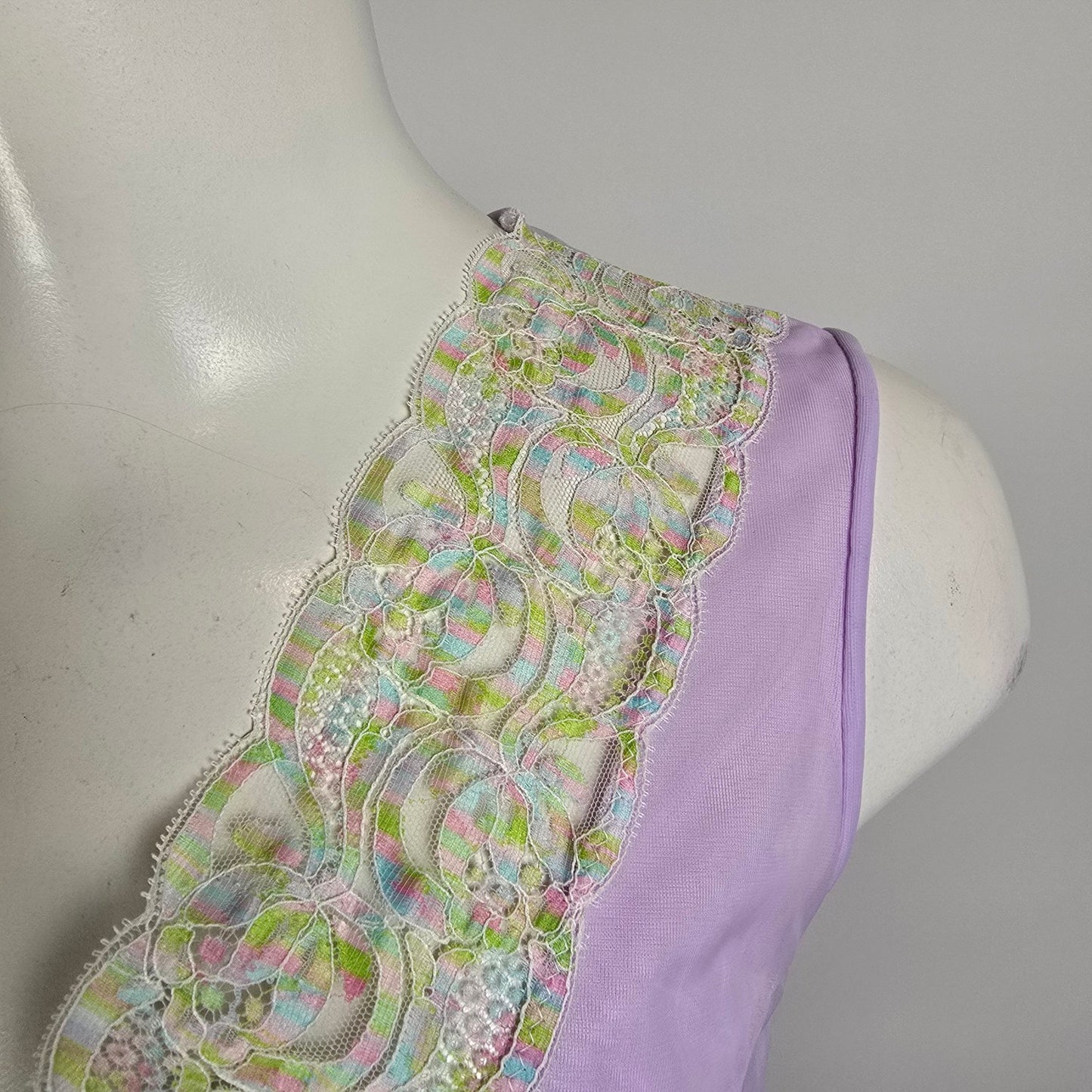 Vintage Louis Jean Purple Lingerie Slip Dress Size M