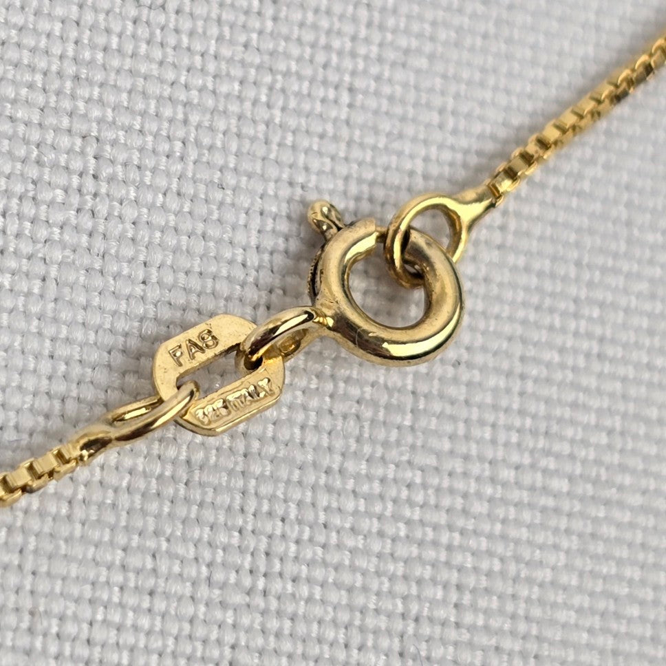Gold Tone 925 Sterling Crystal Pendant Chain Necklace