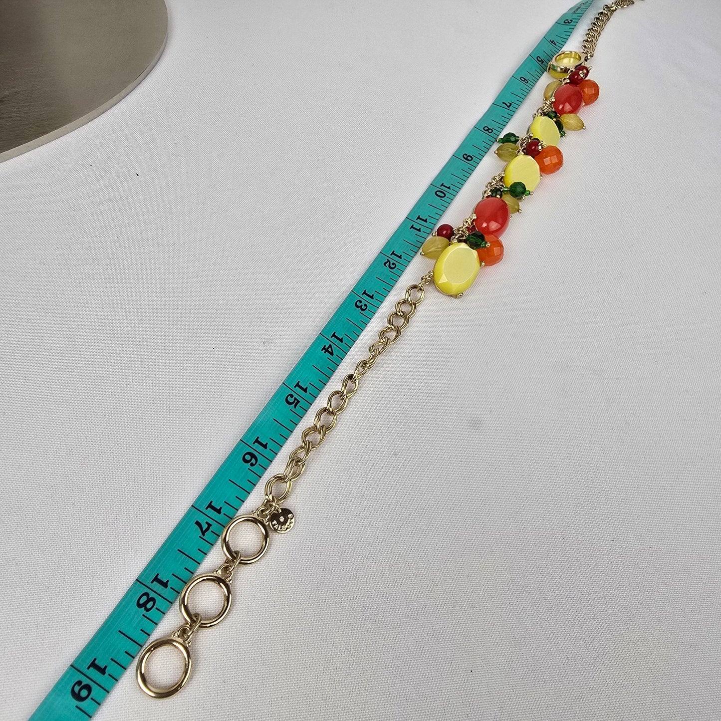 Talbots Orange & Yellow Glass Beaded Statement Necklace