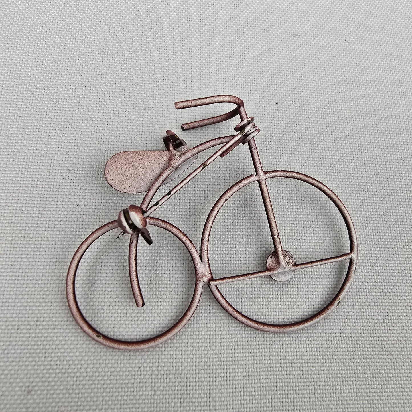 Vintage Brown Enamel Bicycle Brooch Pendant