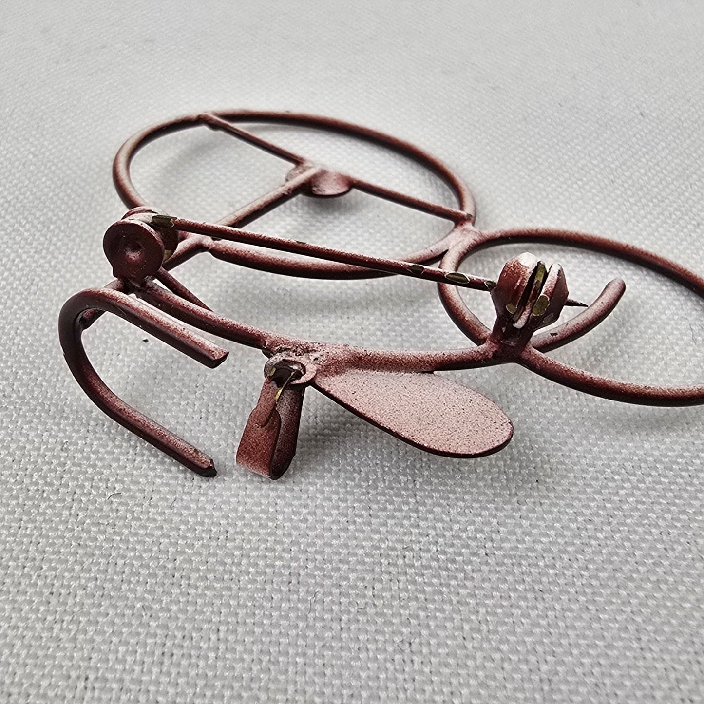 Vintage Brown Enamel Bicycle Brooch Pendant