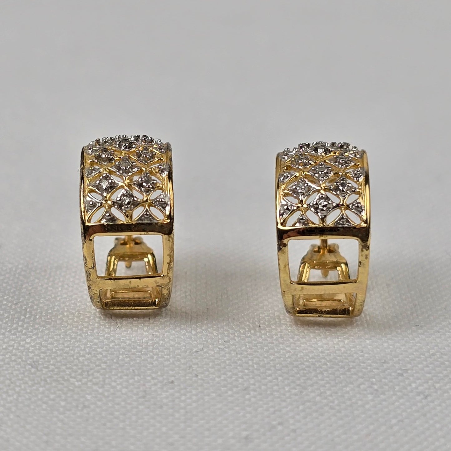 Swarovski Gold Tone Crystal Hoop Earrings