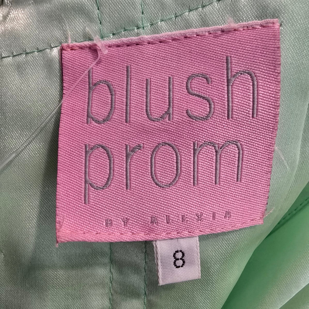 Blush Prom Green Beaded Mermaid Tulle Grad Gown Size 8