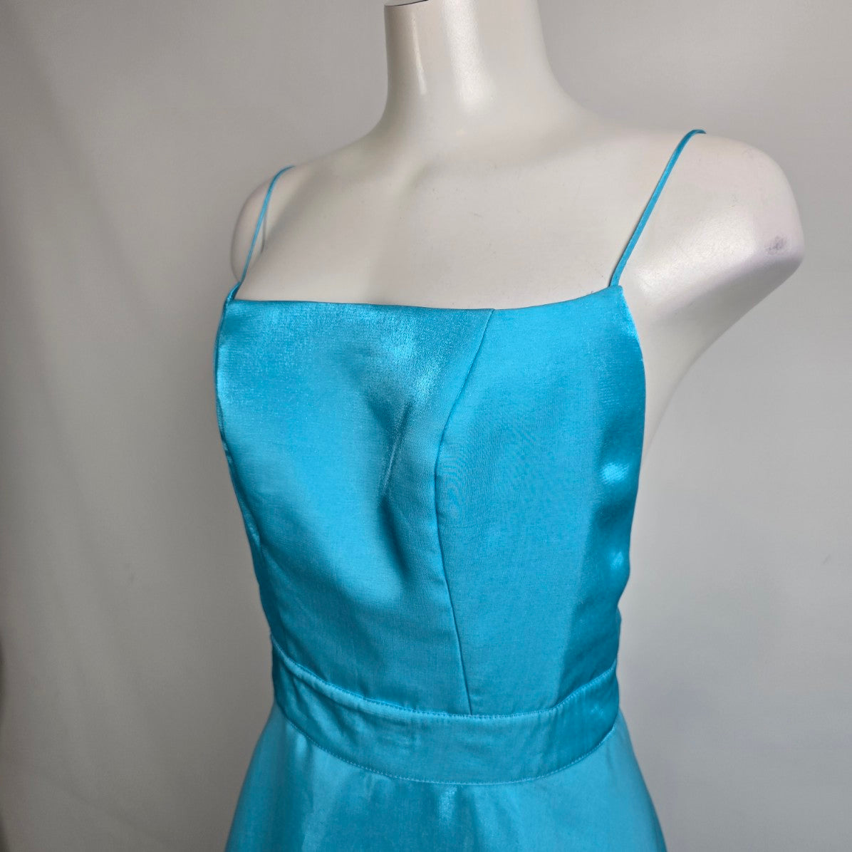 Blue Metallic Open Back Grad Event Gown Size XS/S