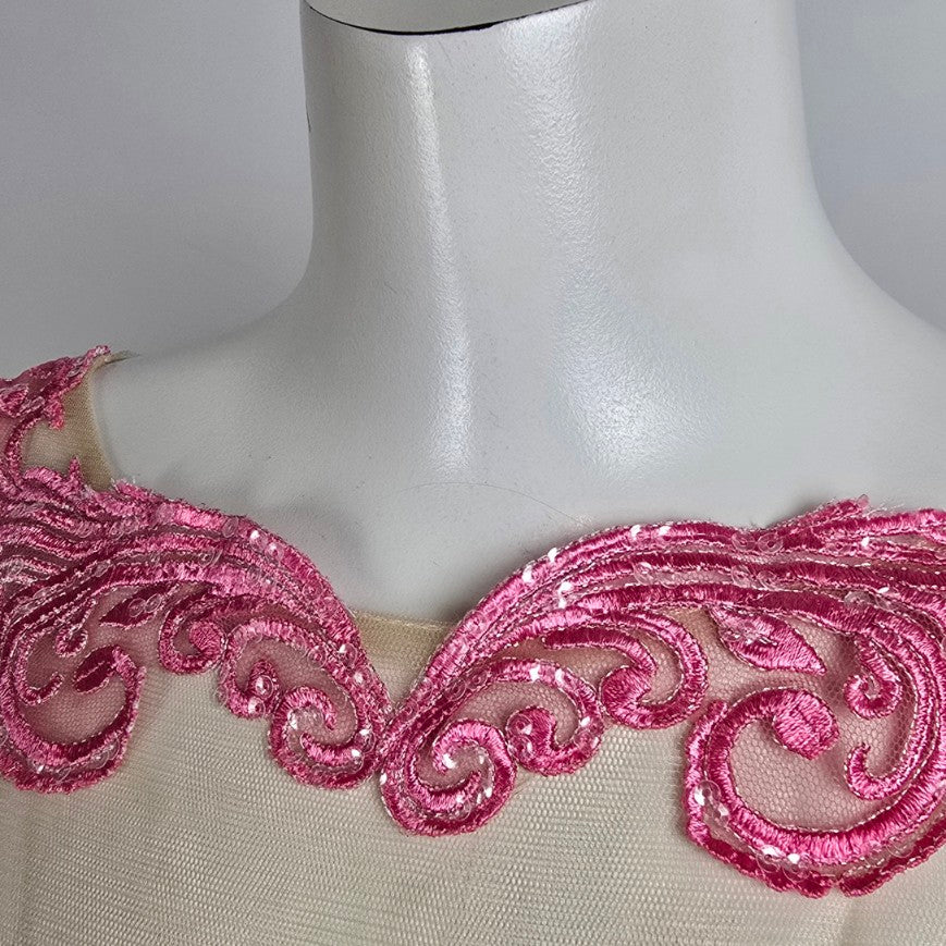 Angela & Allison Pink Lace Mermaid Grad Event Gown Size 10