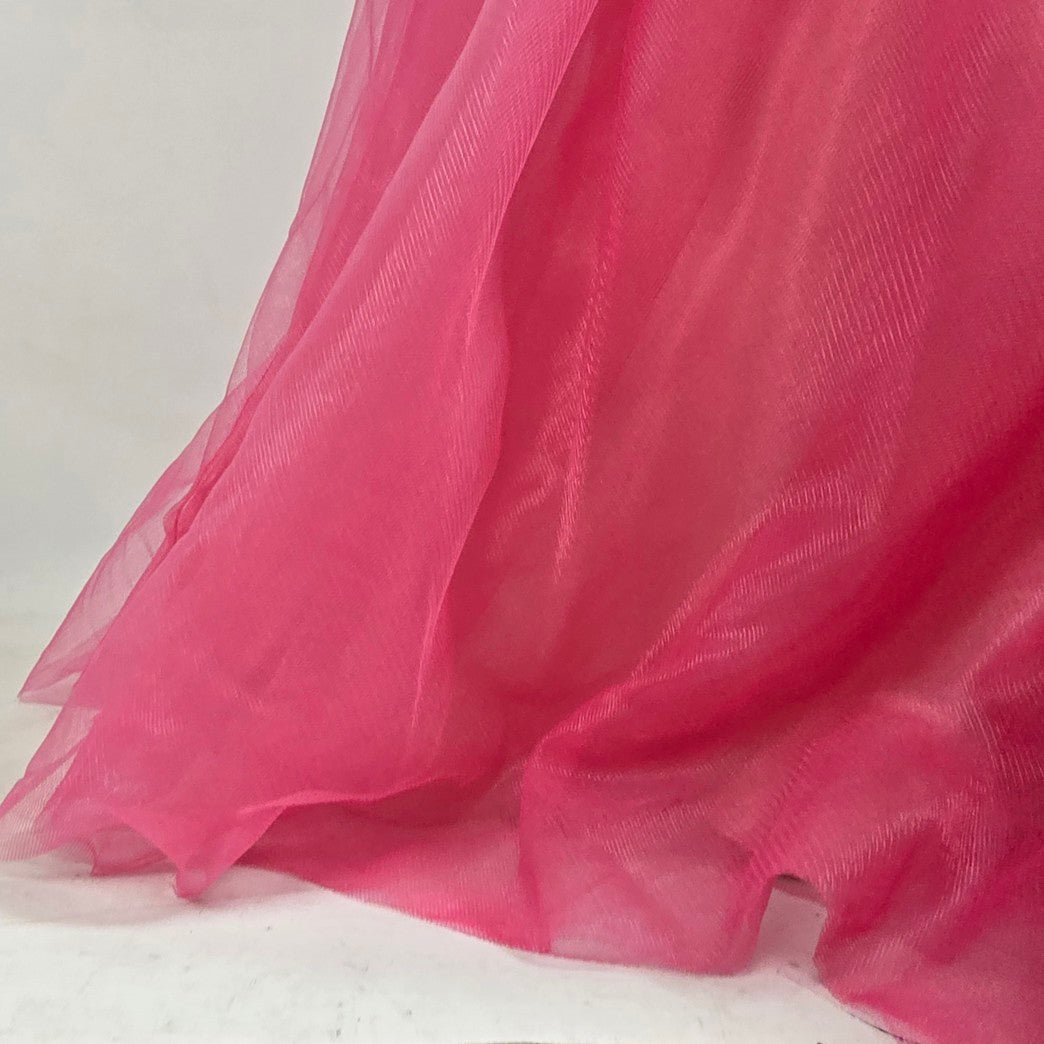 Angela & Allison Pink Lace Mermaid Grad Event Gown Size 10
