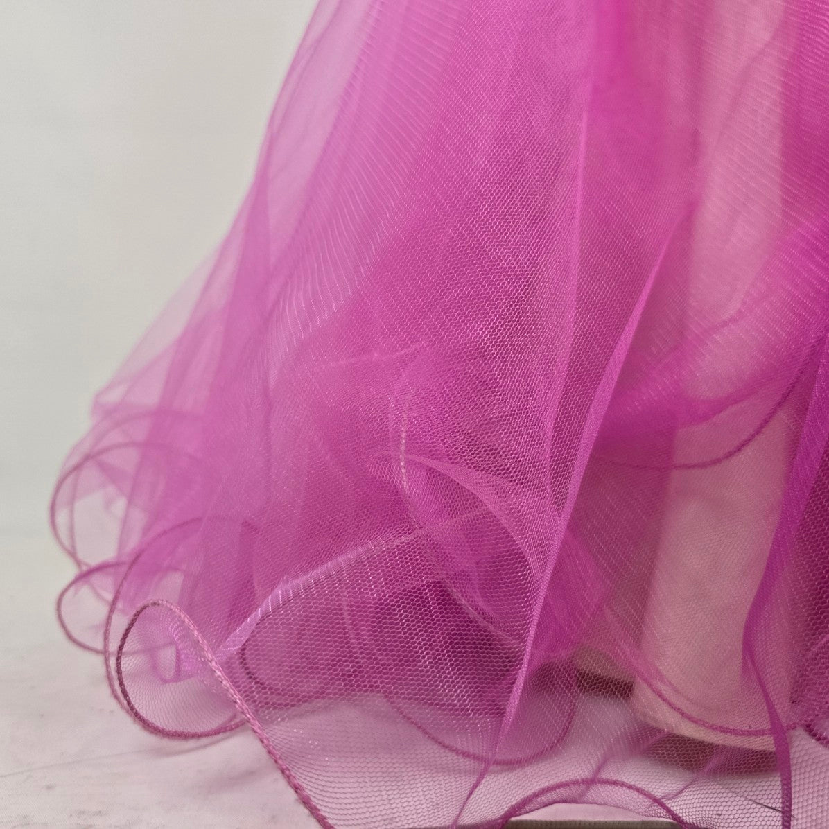 Blush Prom Pink Beaded Floral Lace Mermaid Tulle Grad Gown Size 6