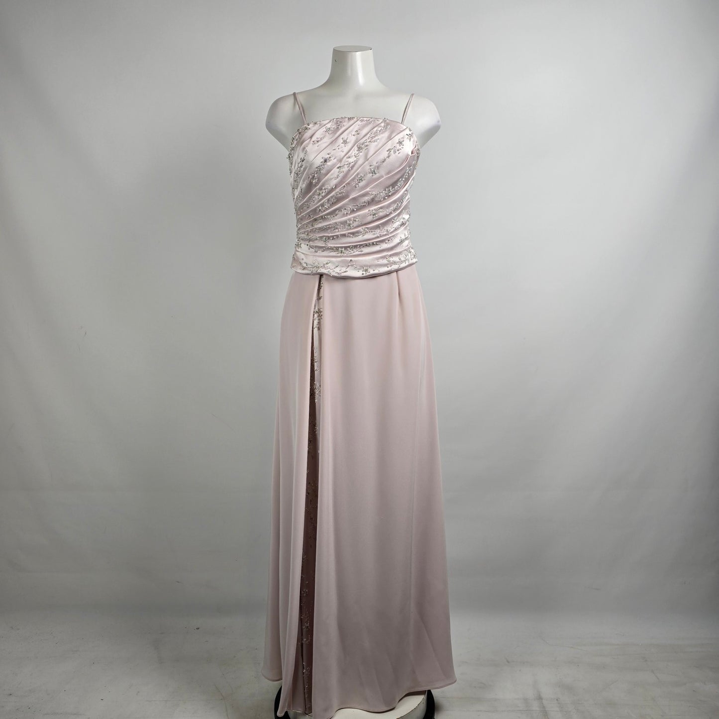 Montage Beige Crystal Beaded Eventwear Dress Size 6