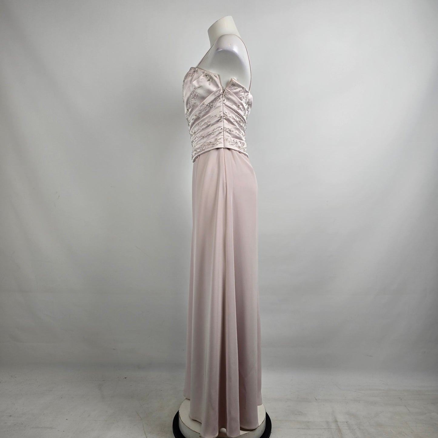 Montage Beige Crystal Beaded Eventwear Dress Size 6