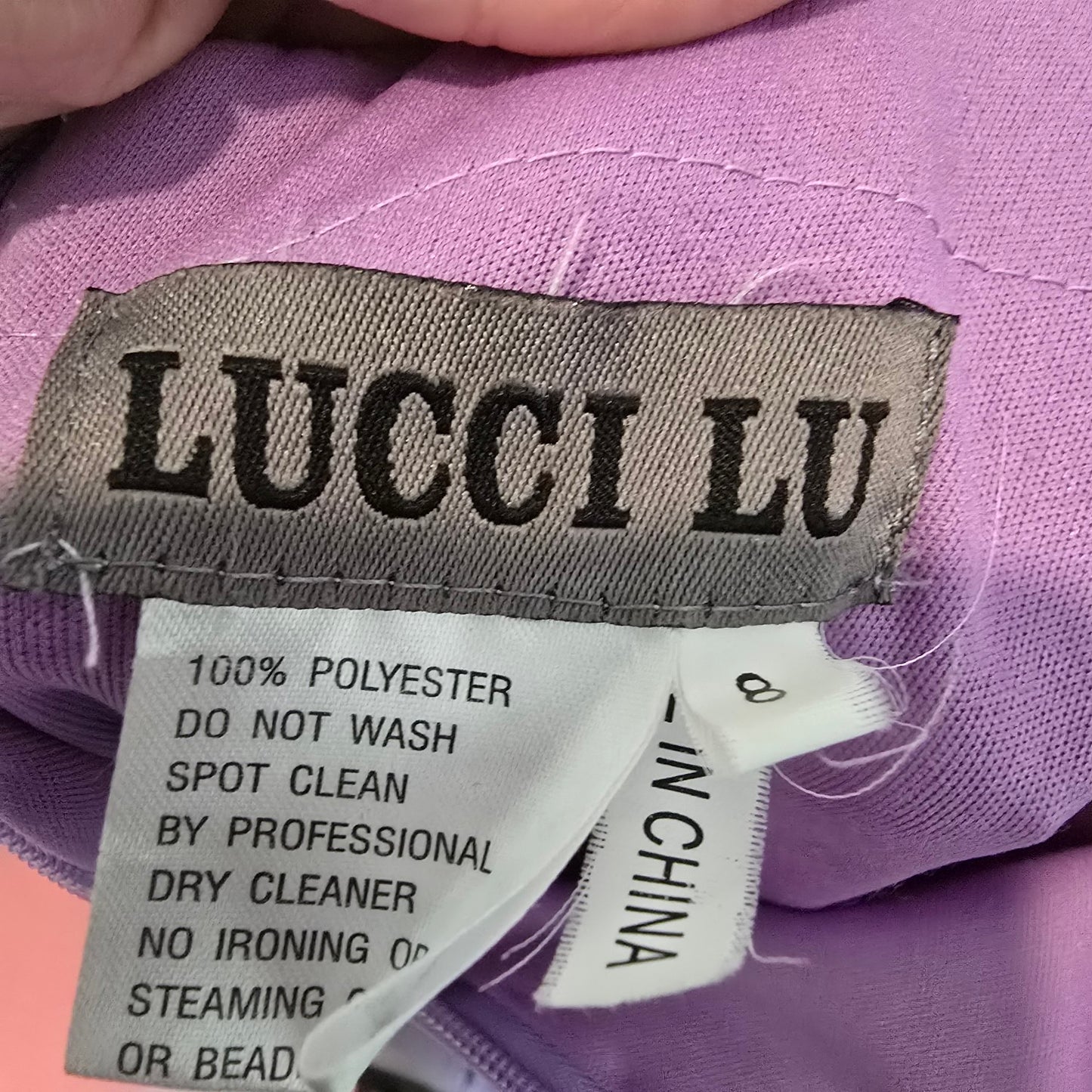 Lucci Lu Purple & White Beaded Grad Eventwear Gown Size 8