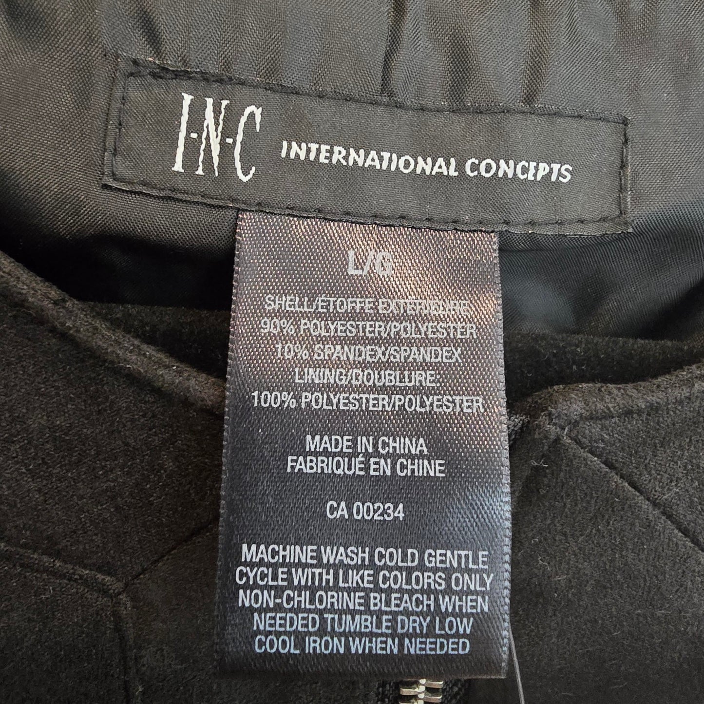 INC Black Ruffle Detail Light Jacket Blazer Size L