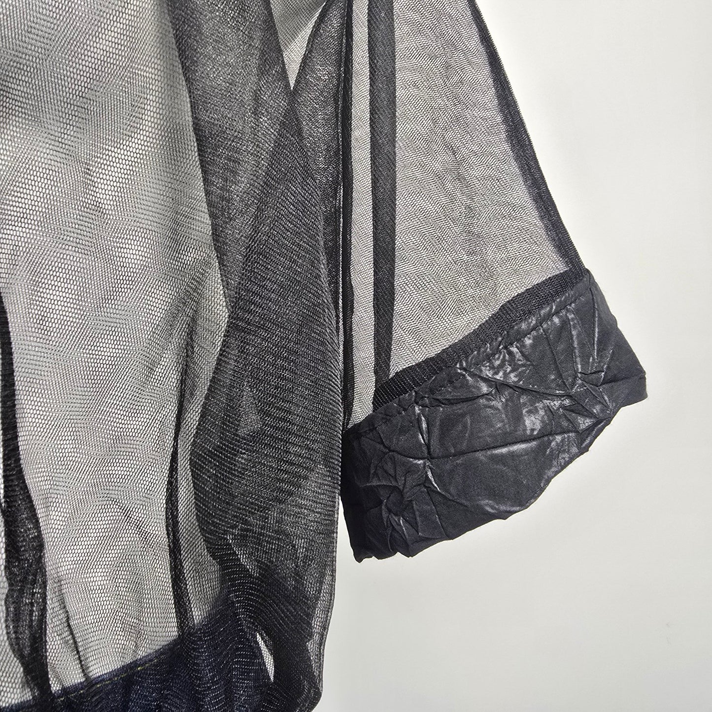Gershon Bram Black Sheer Cropped Jacket Size XL