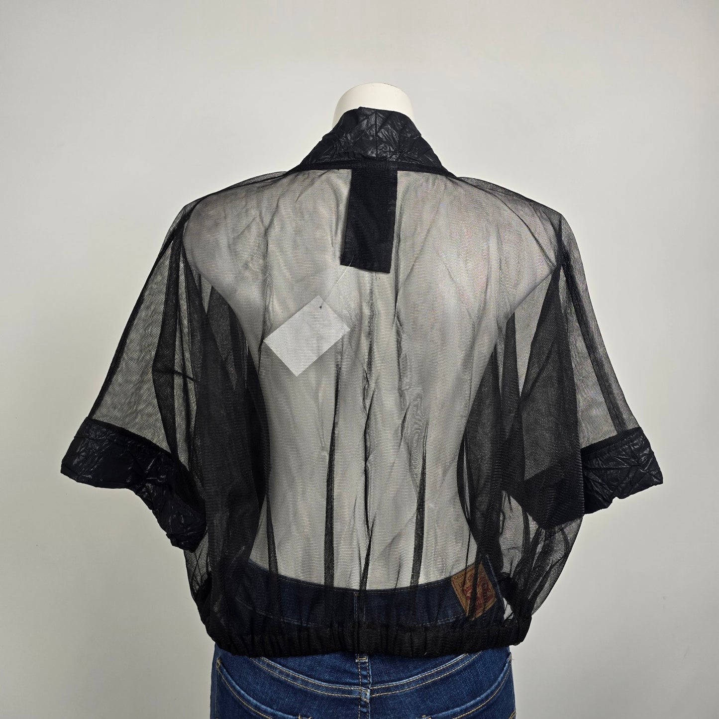 Gershon Bram Black Sheer Cropped Jacket Size XL