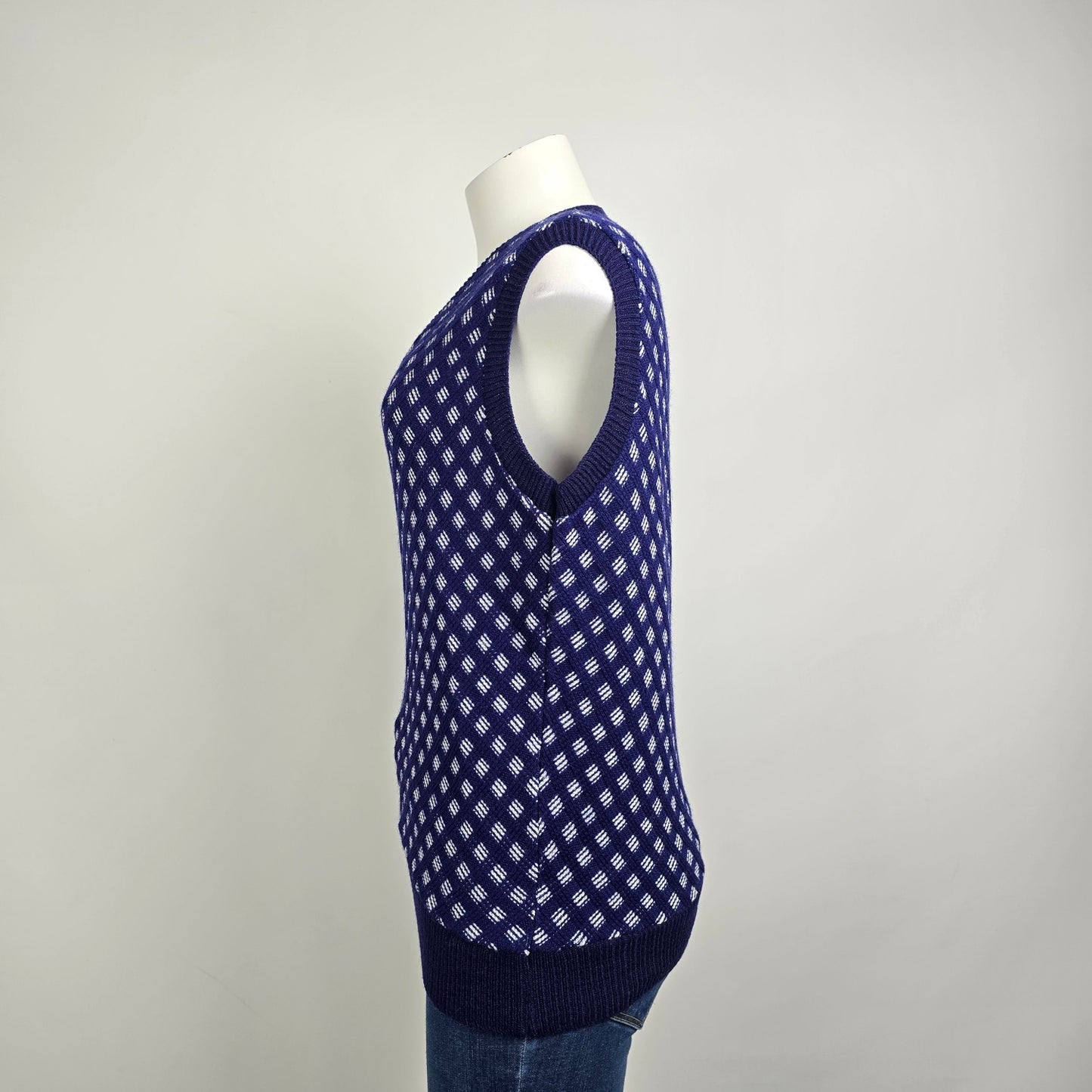 Vintage Blue Knit Sweater Vest Size M