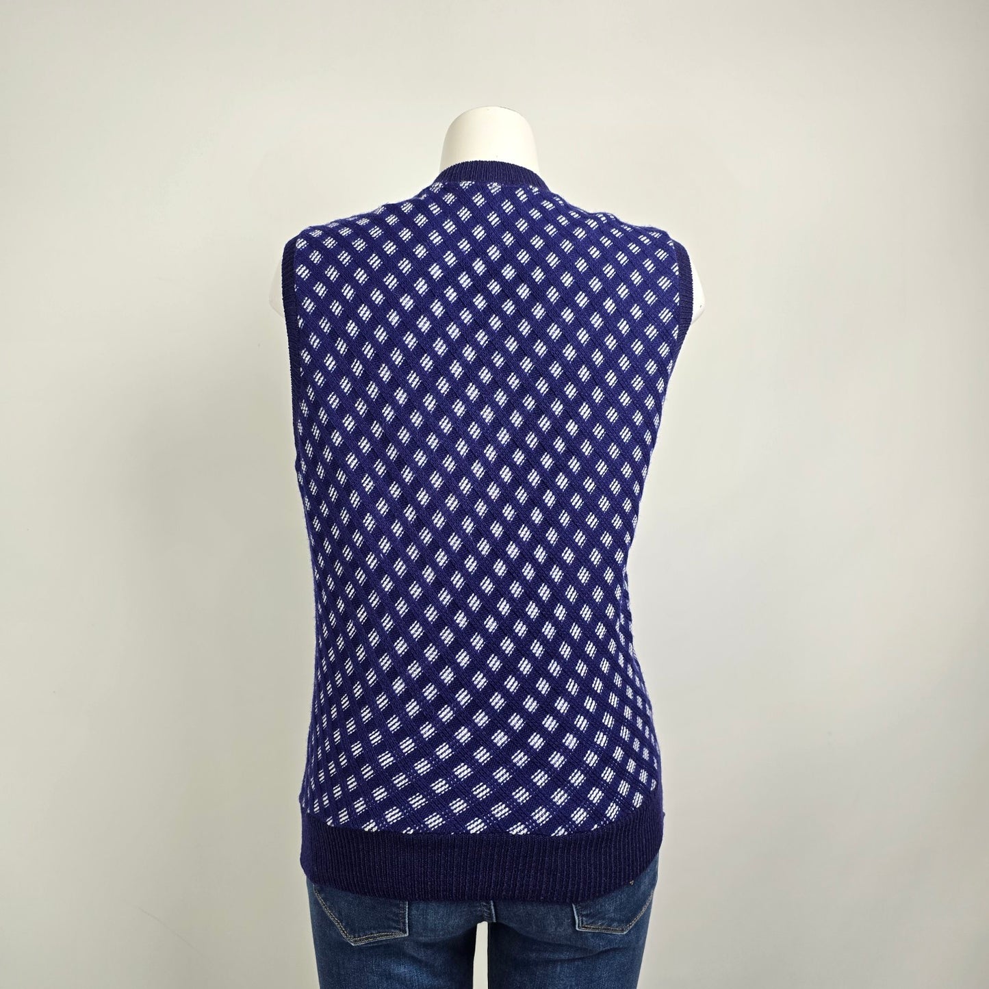 Vintage Blue Knit Sweater Vest Size M
