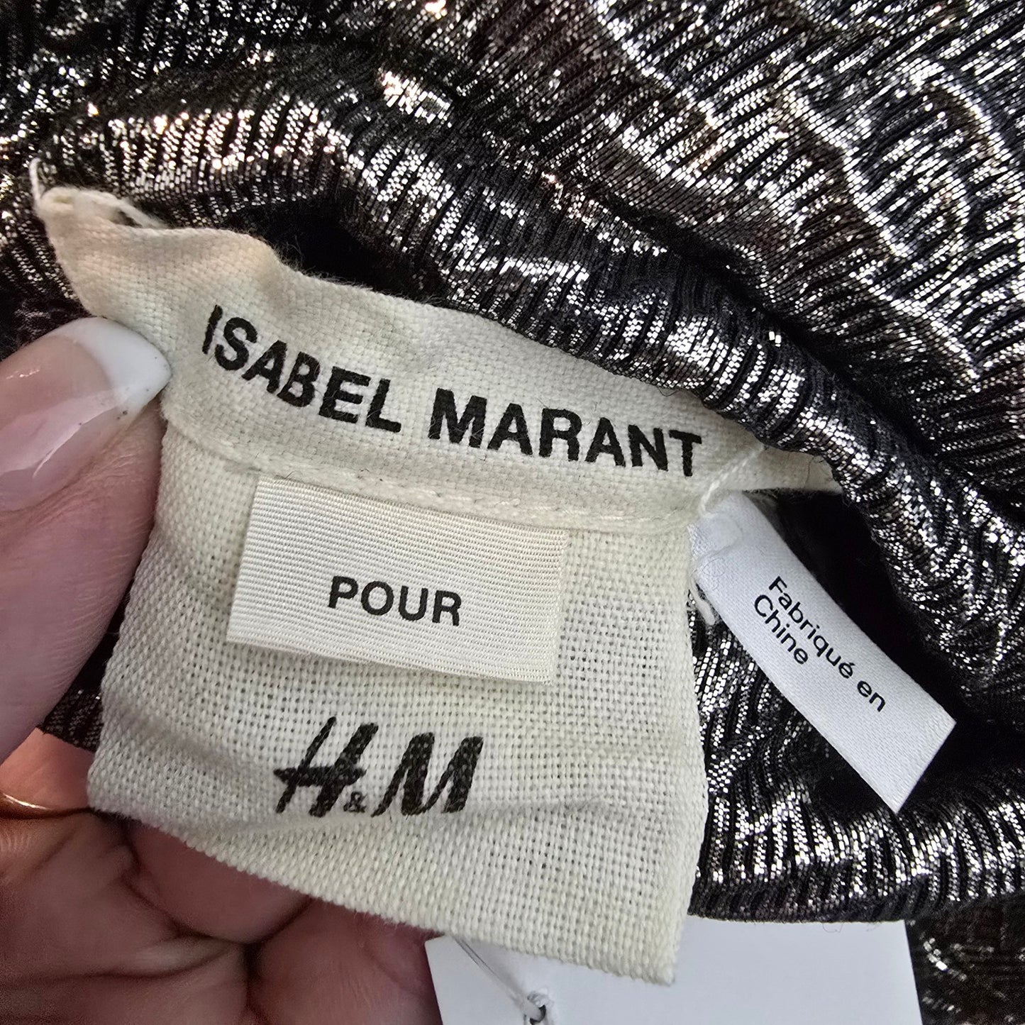 Isabel Marant x H&M Reversible Silver Metallic Textured Jacket Size M/L