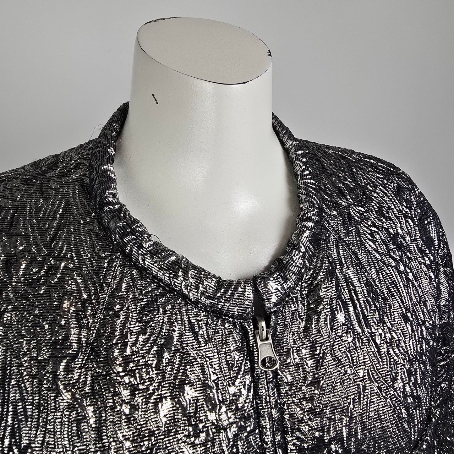 Isabel Marant x H&M Reversible Silver Metallic Textured Jacket Size M/L