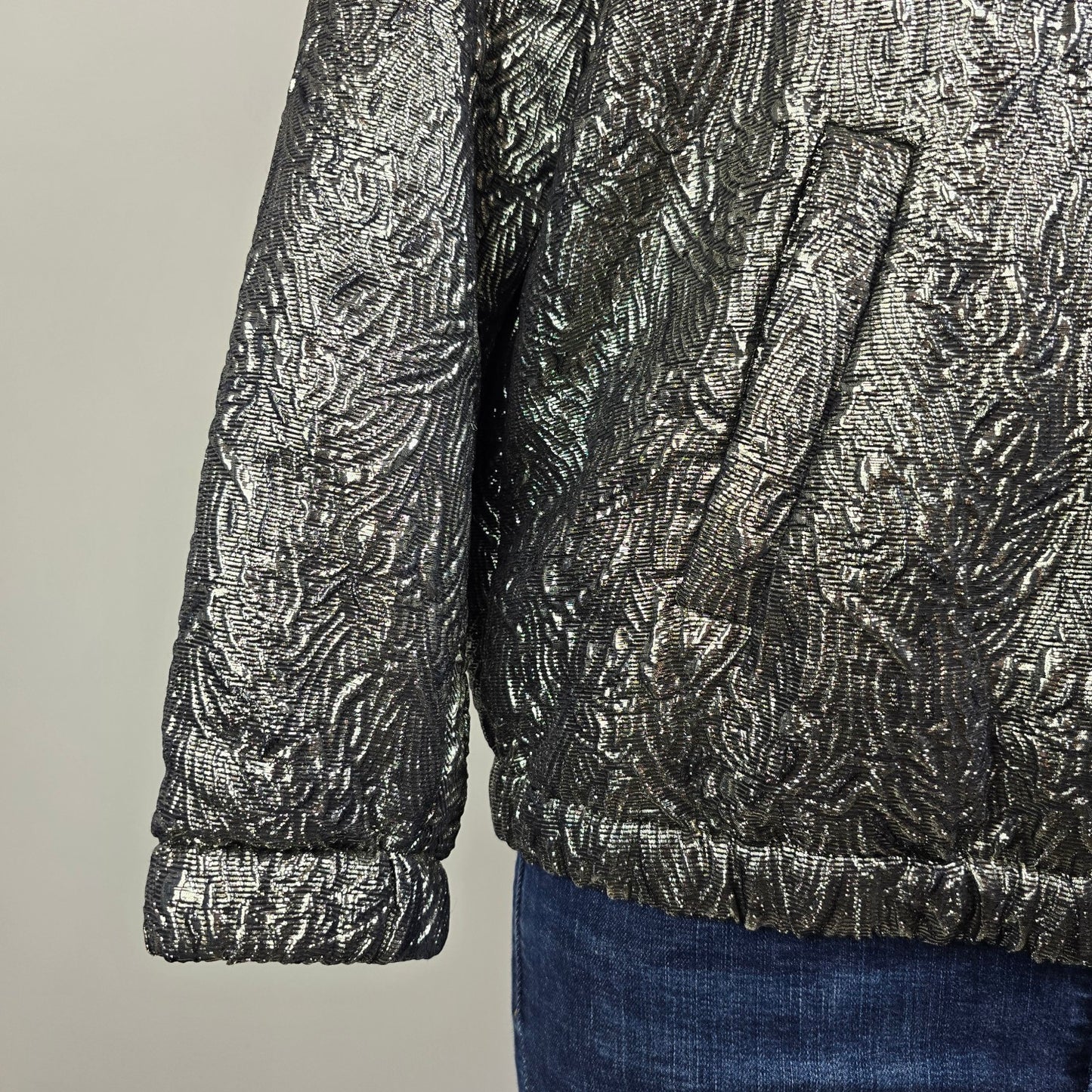 Isabel Marant x H&M Reversible Silver Metallic Textured Jacket Size M/L