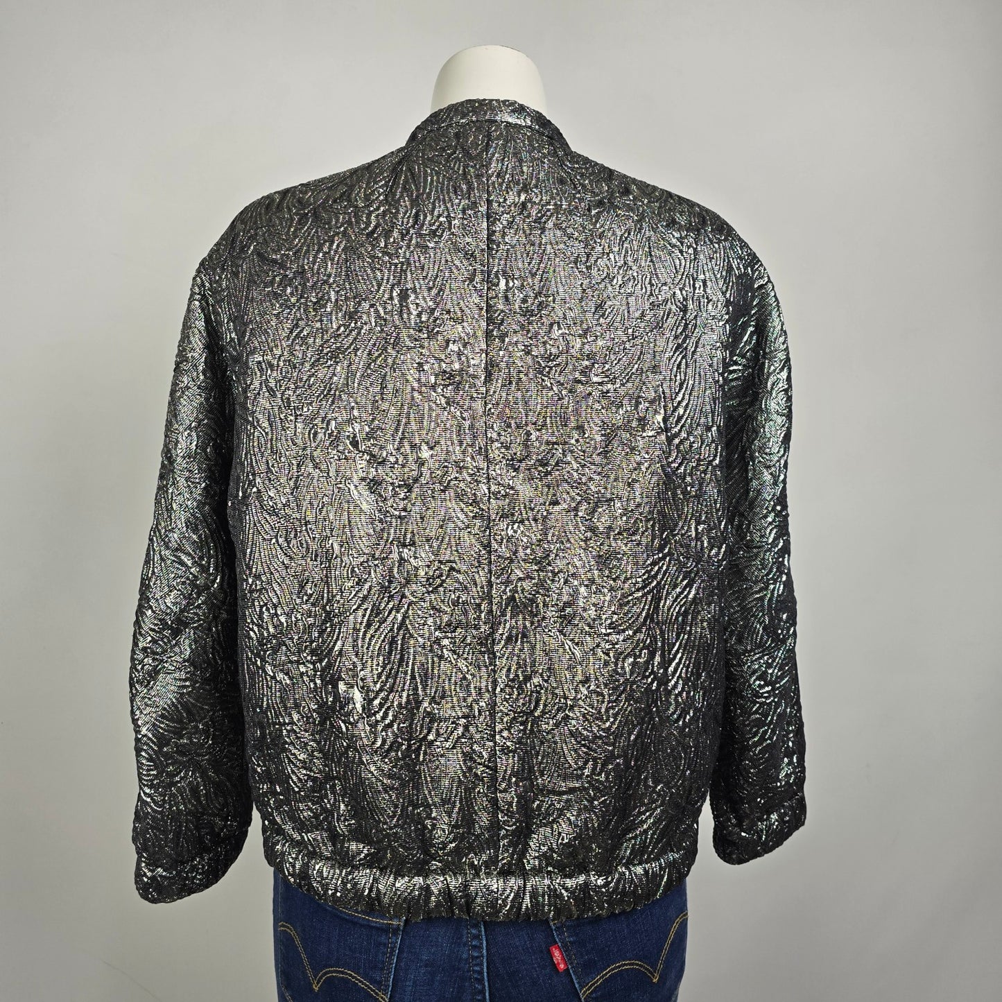 Isabel Marant x H&M Reversible Silver Metallic Textured Jacket Size M/L