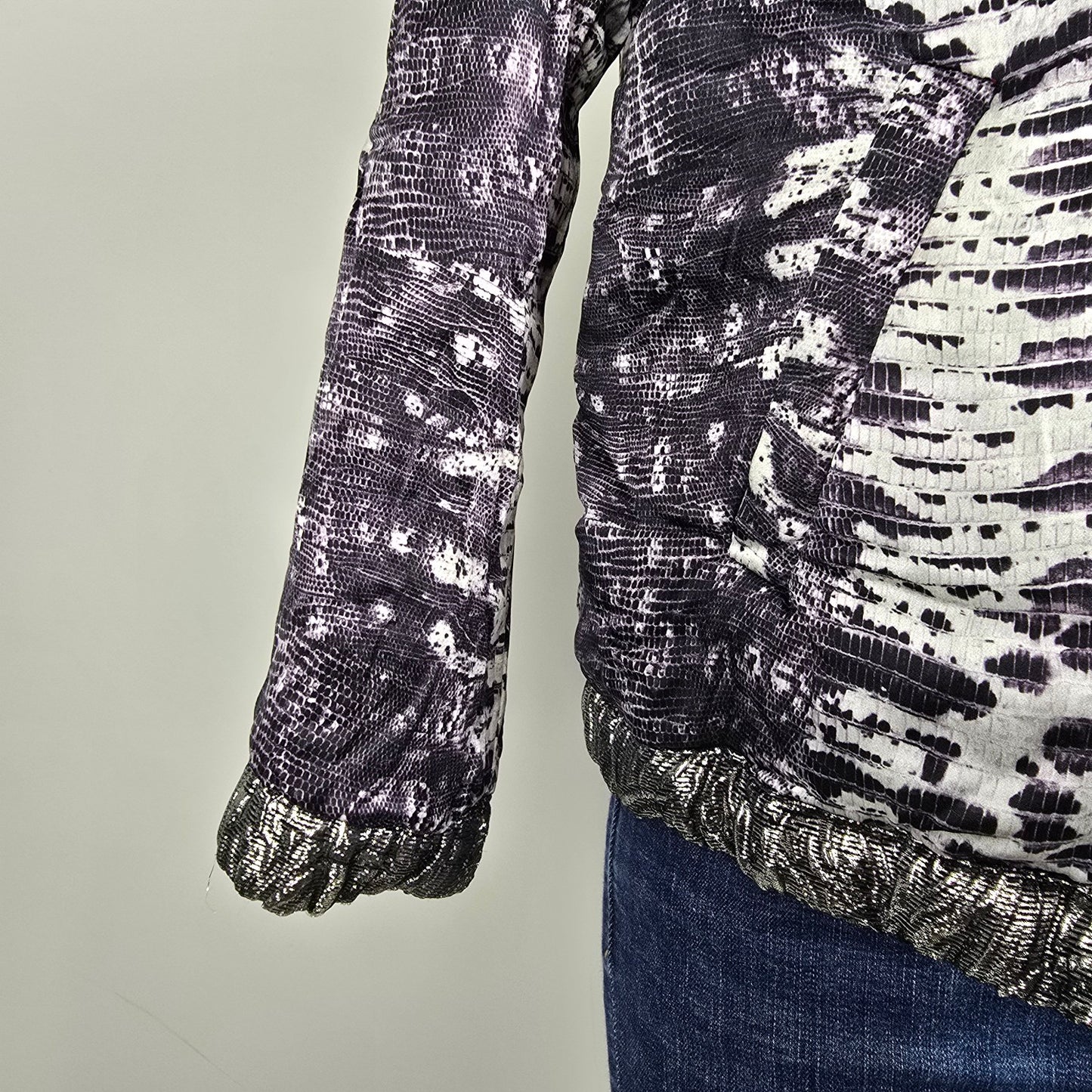 Isabel Marant x H&M Reversible Silver Metallic Textured Jacket Size M/L