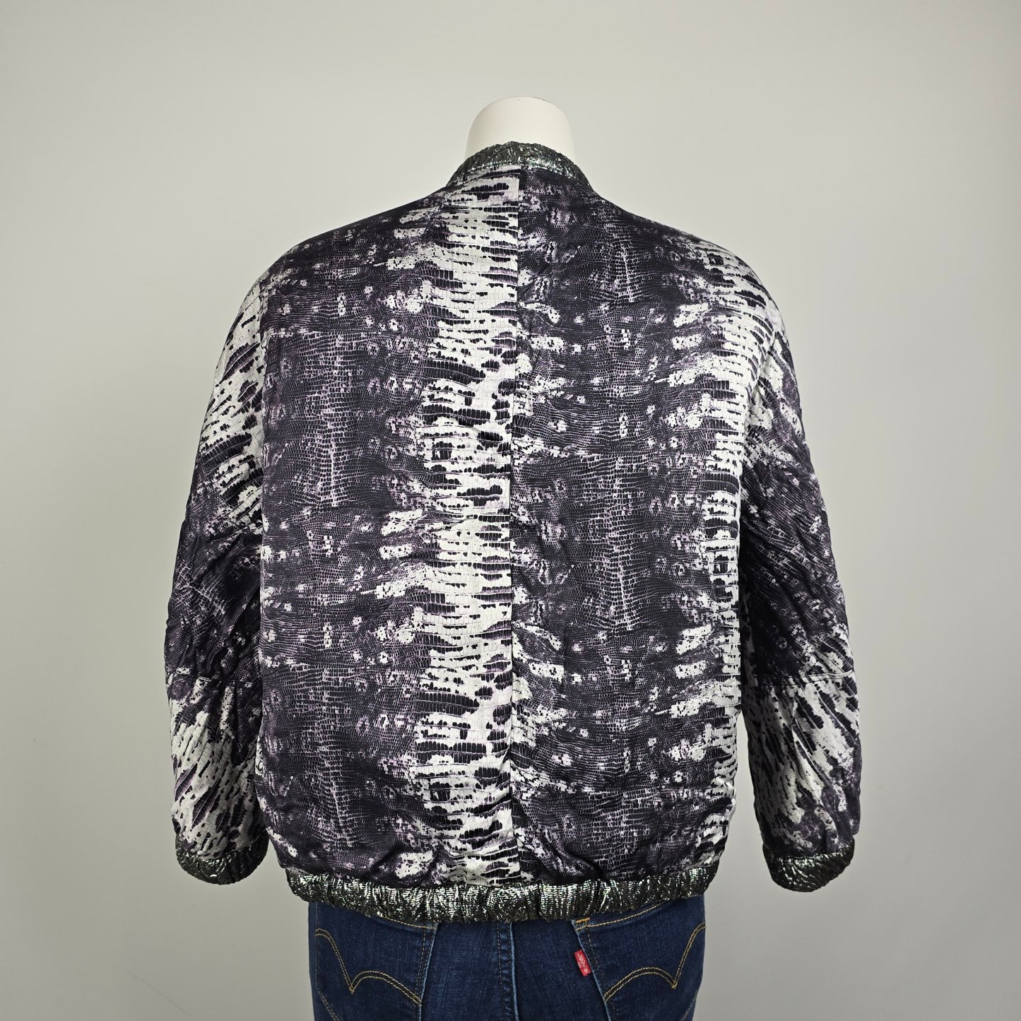 Isabel Marant x H&M Reversible Silver Metallic Textured Jacket Size M/L