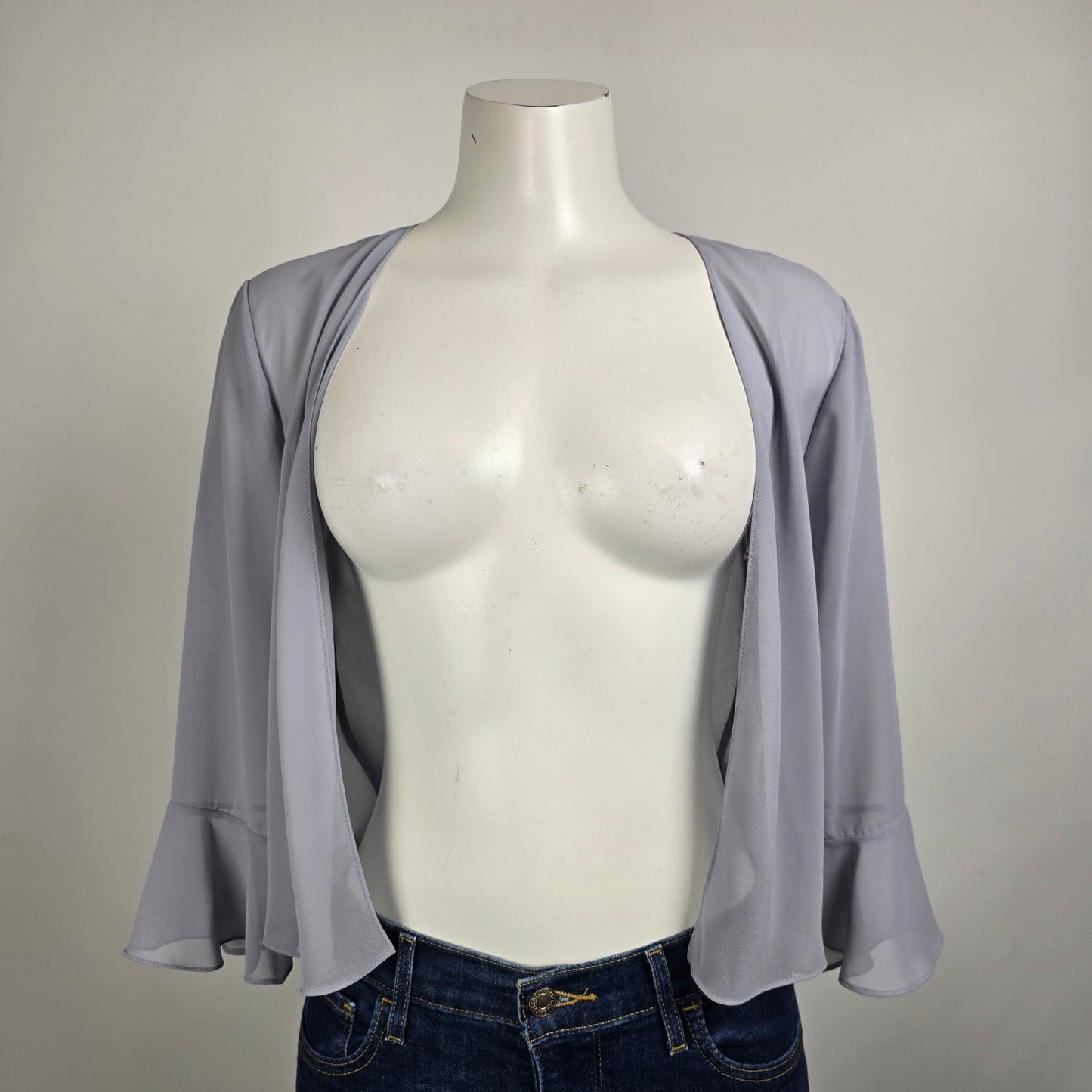 Morilee Dove Grey Chiffon Eventwear Cardigan Size 10
