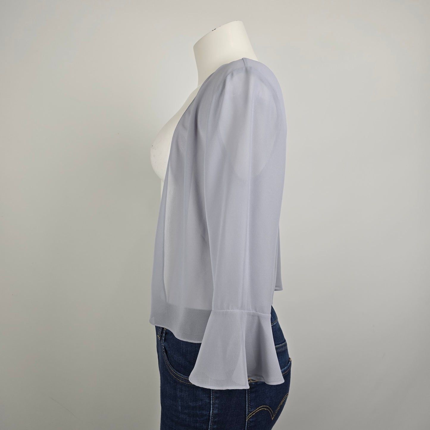 Morilee Dove Grey Chiffon Eventwear Cardigan Size 10