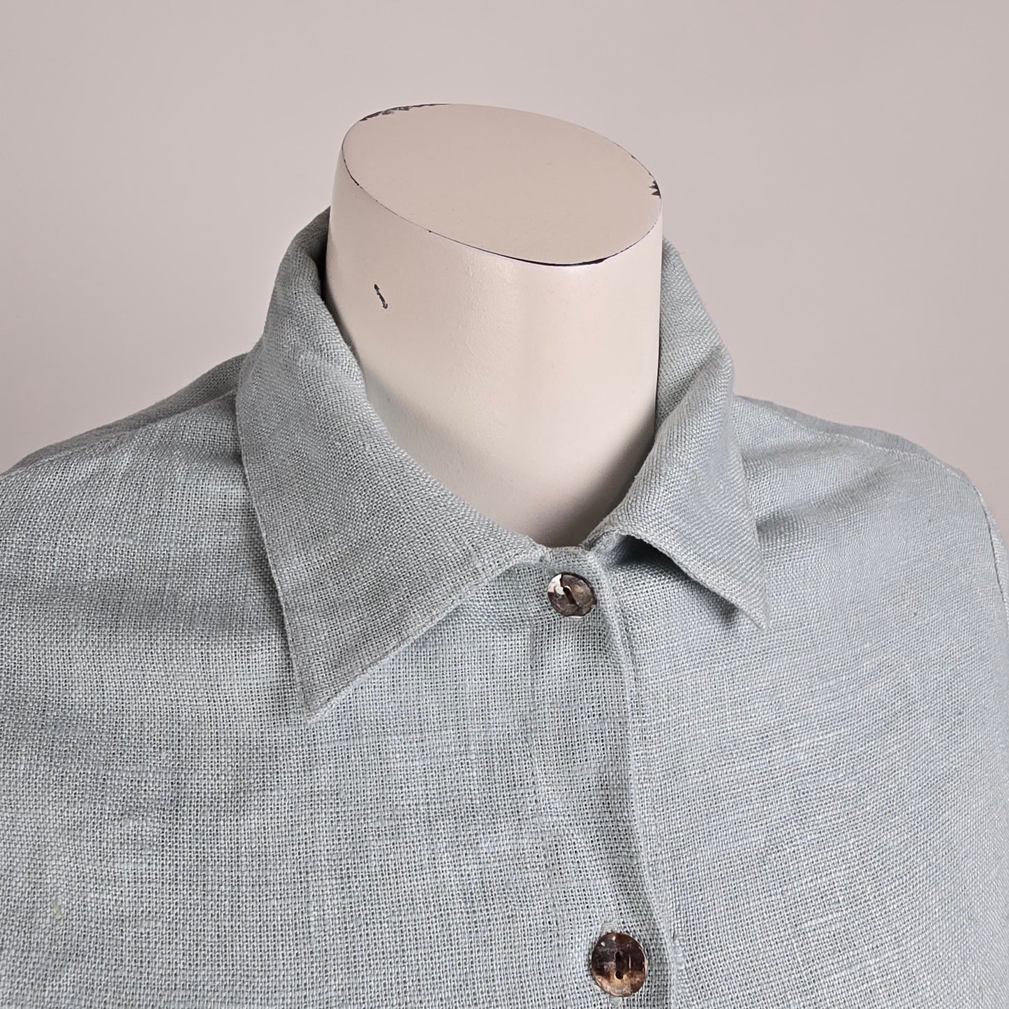 J-Jill Blue Linen Button Up Top Size Xl