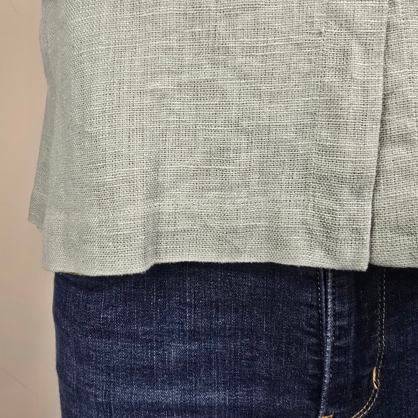 J-Jill Blue Linen Button Up Top Size Xl