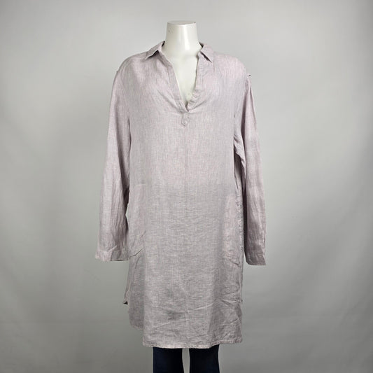 C&C California Grey Linen Tunic Top Size XL