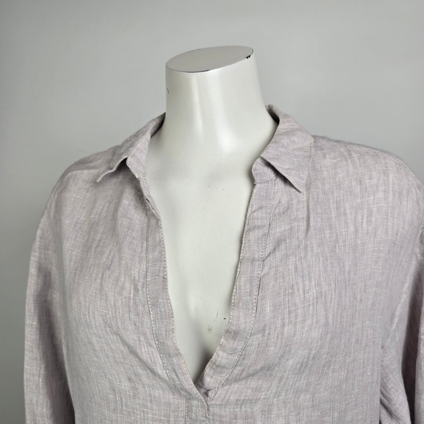 C&C California Grey Linen Tunic Top Size XL