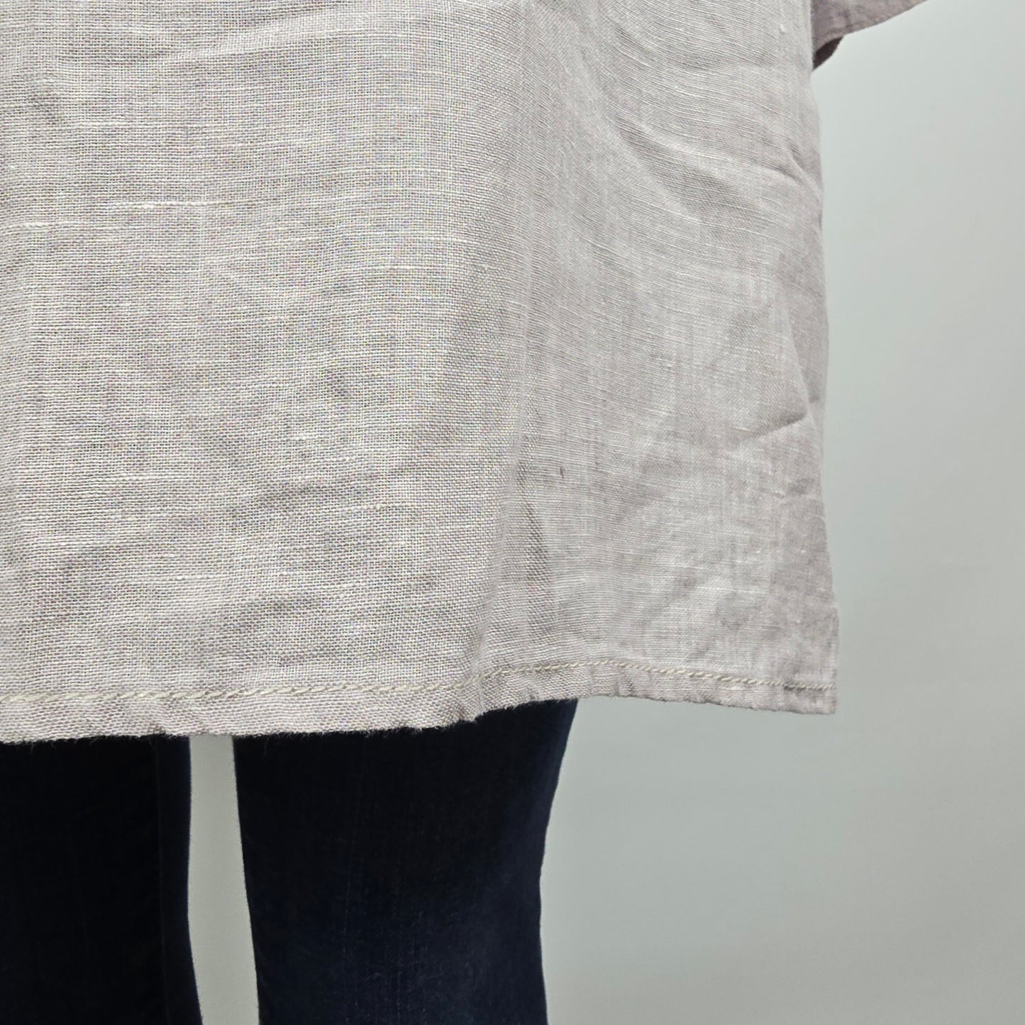 C&C California Grey Linen Tunic Top Size XL