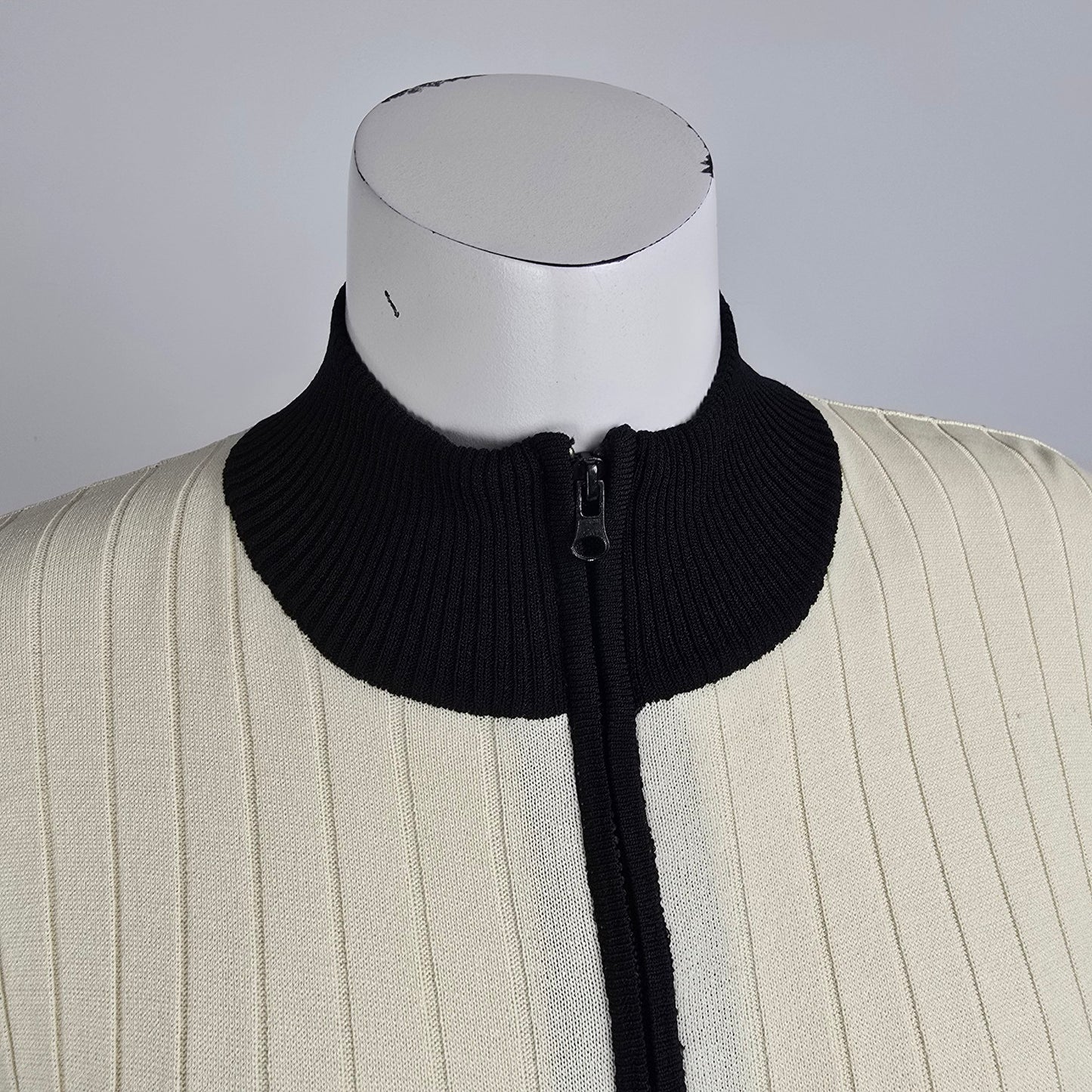 Beutler Swiss Design Cream Zip Up Cardigan Size S/M
