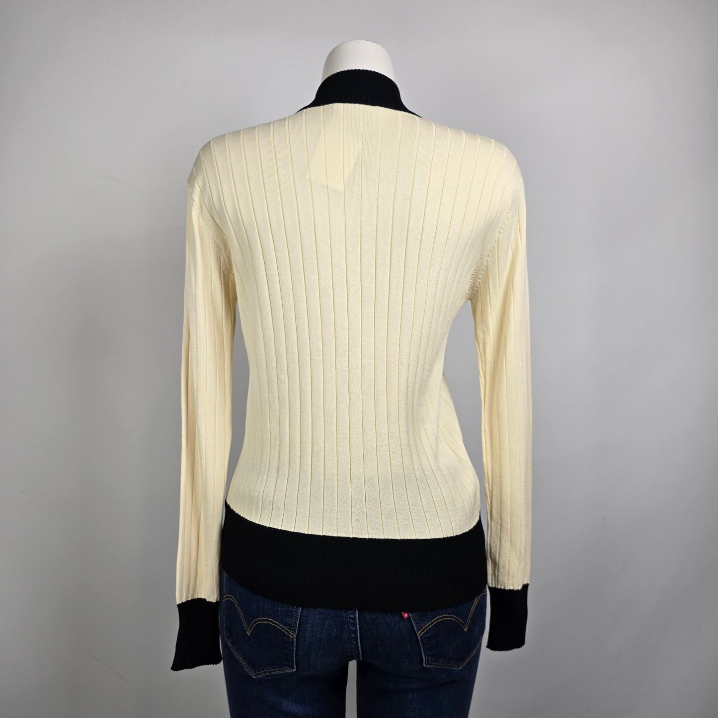 Beutler Swiss Design Cream Zip Up Cardigan Size S/M