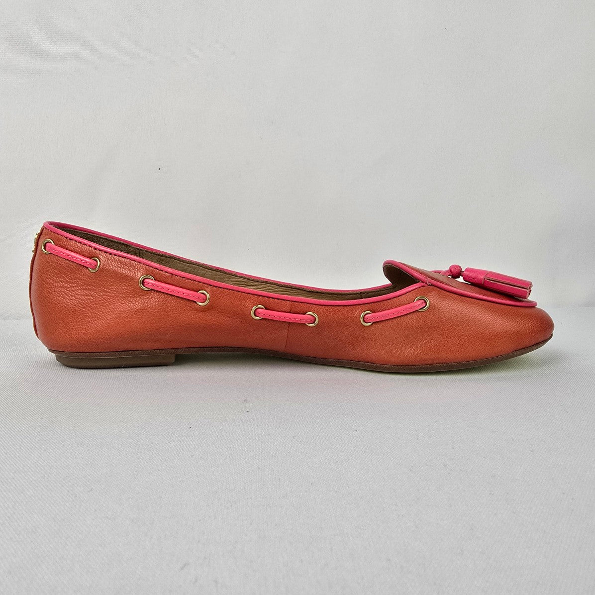 Coach Malika Pink Tassel Leather Ballet Flats Size 7