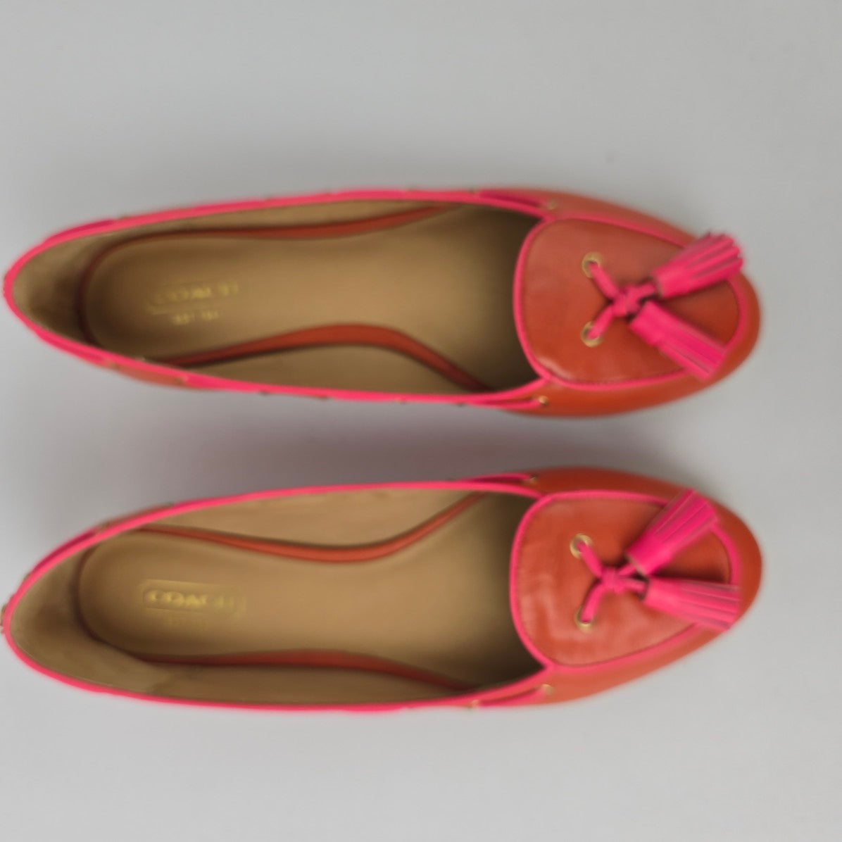 Coach Malika Pink Tassel Leather Ballet Flats Size 7