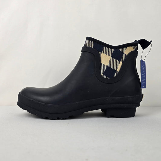Wind River Blue Plaid Rubber Ankle Boots Size 10