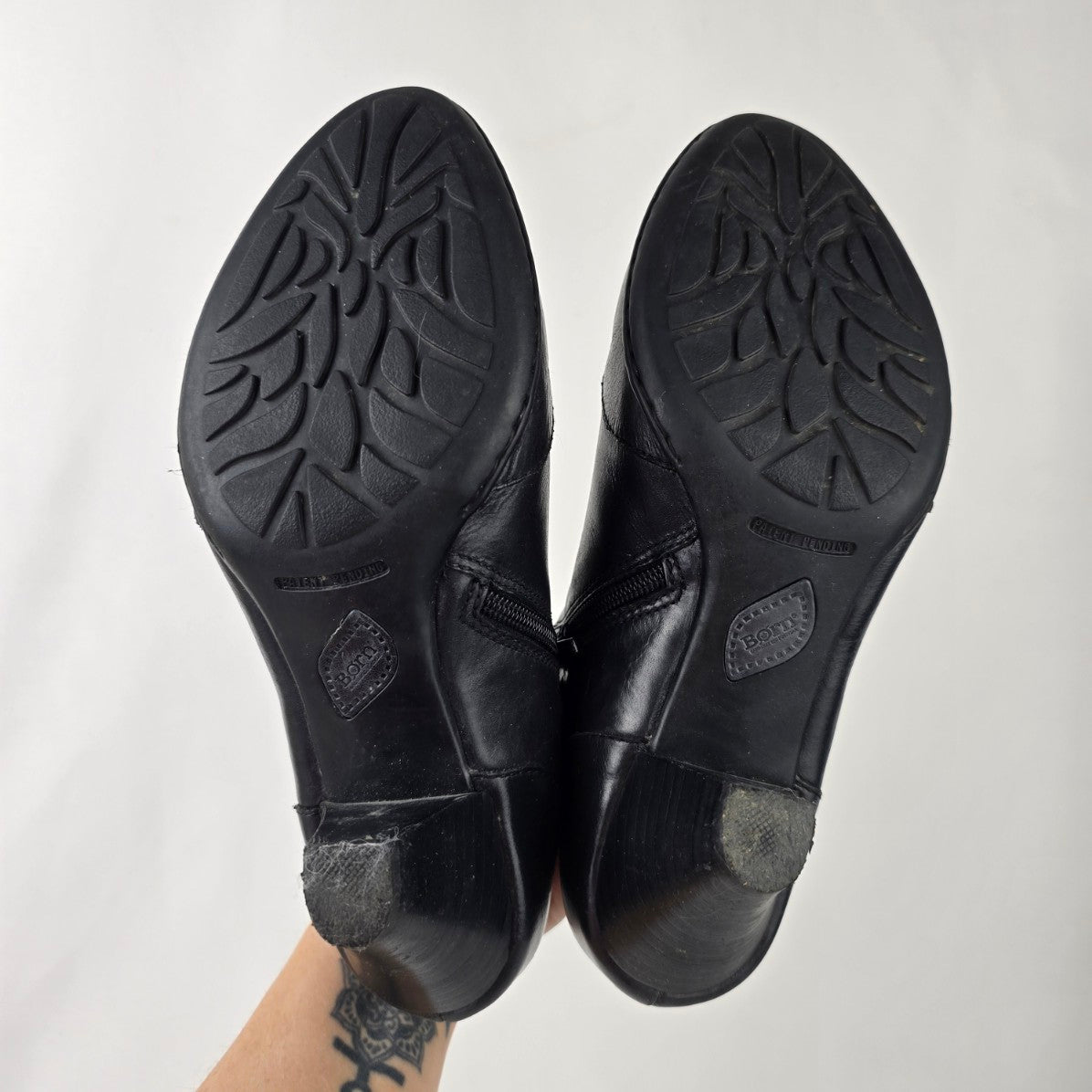 Born Black Leather Heeled Bootie Size 8