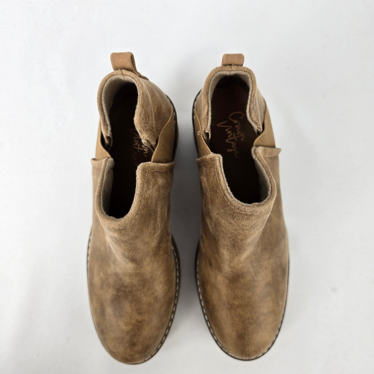 Crown Vintage Brown Heeled Ankle Boots Size 7