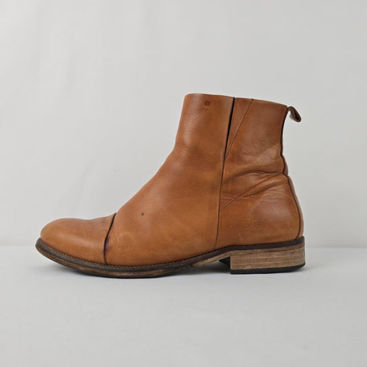 Brown Leather Ankle Boots Size 8