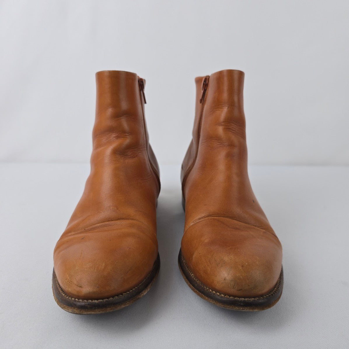Brown Leather Ankle Boots Size 8
