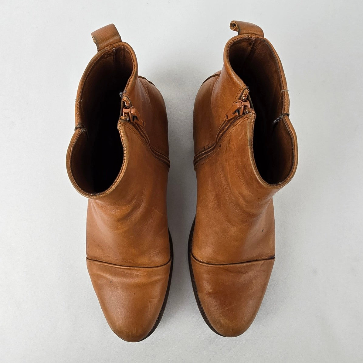 Brown Leather Ankle Boots Size 8