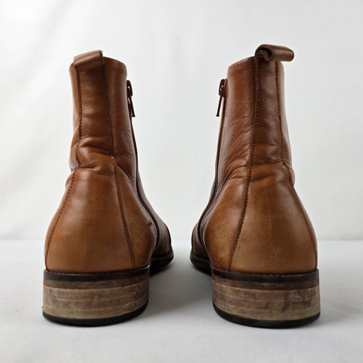 Brown Leather Ankle Boots Size 8