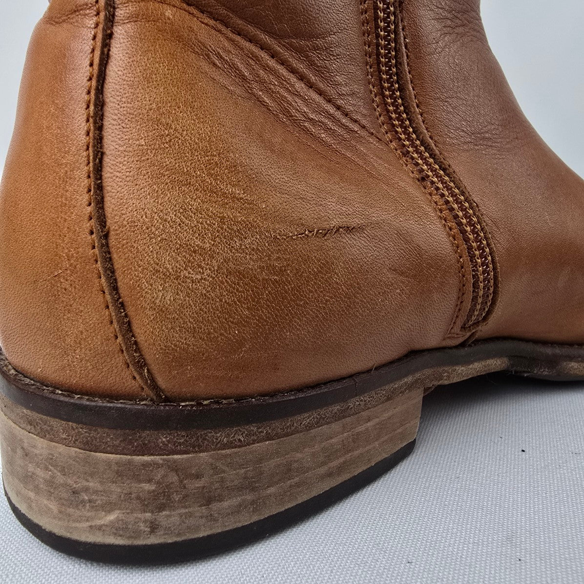 Brown Leather Ankle Boots Size 8