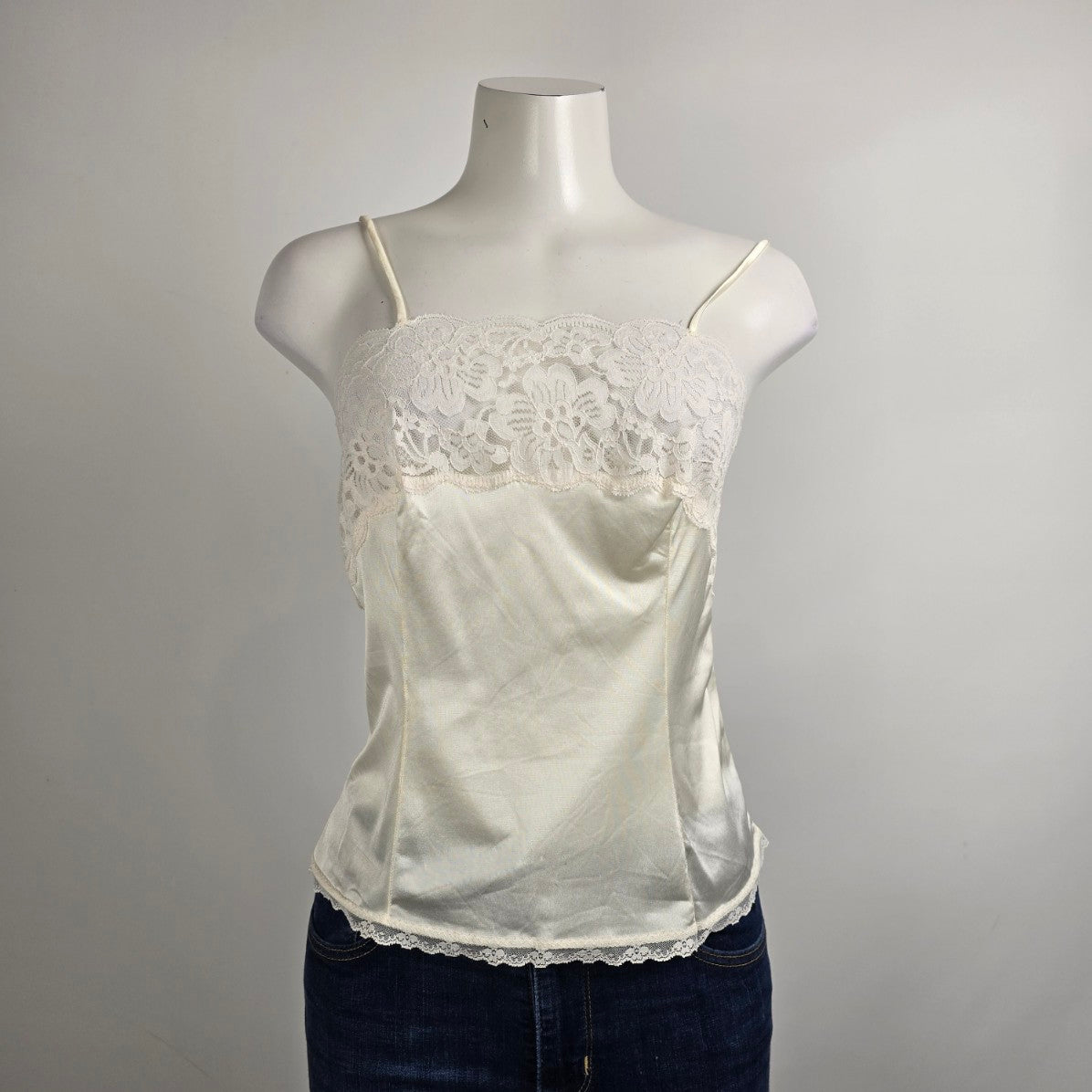 Vintage Petticoat Junction Cream Lingerie Top Size M